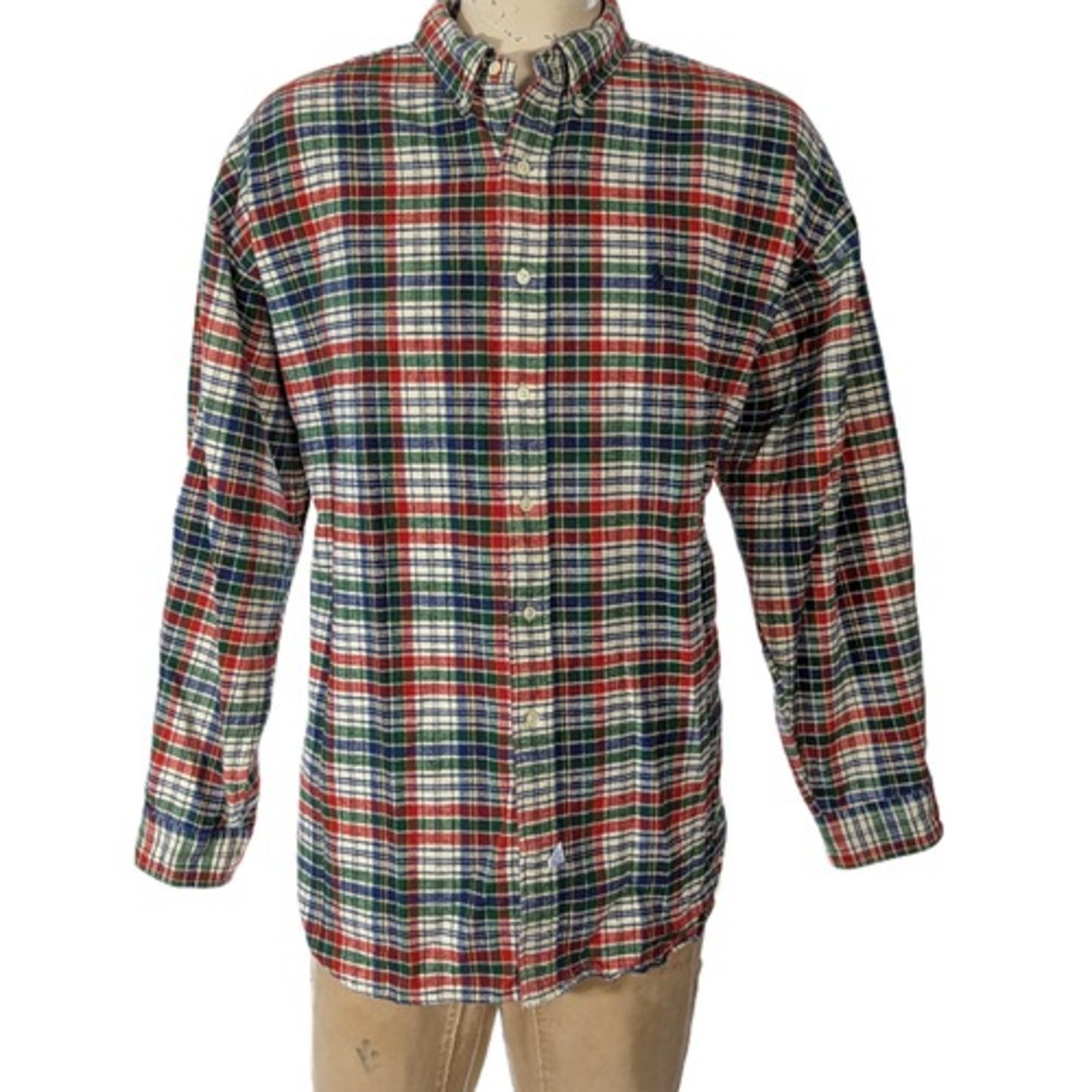 VTG Polo Ralph Lauren The Big Shirt Plaid Flannel Button Down Shirt Sz XL EUC